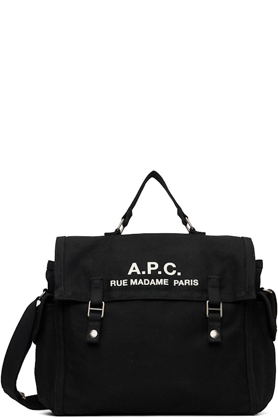 Black 'Récupération' Messenger Bag