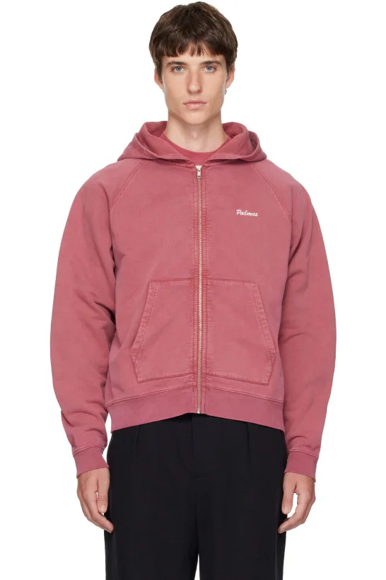 Pink Logo Zip Hoodie