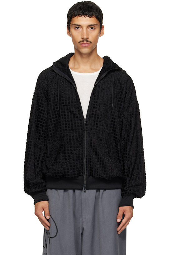 Black Hooded Reversible Track Jacket