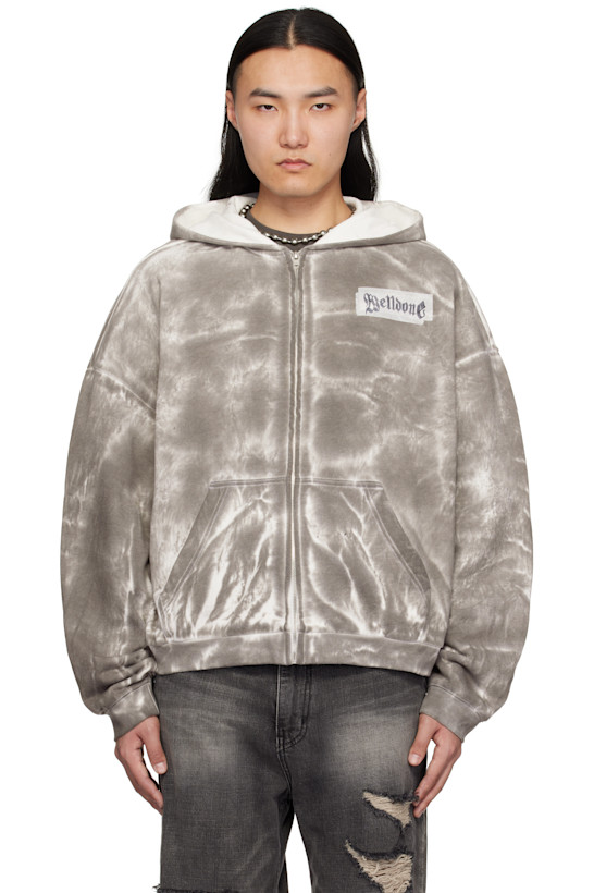 Gray Muddy Zip-Up Hoodie
