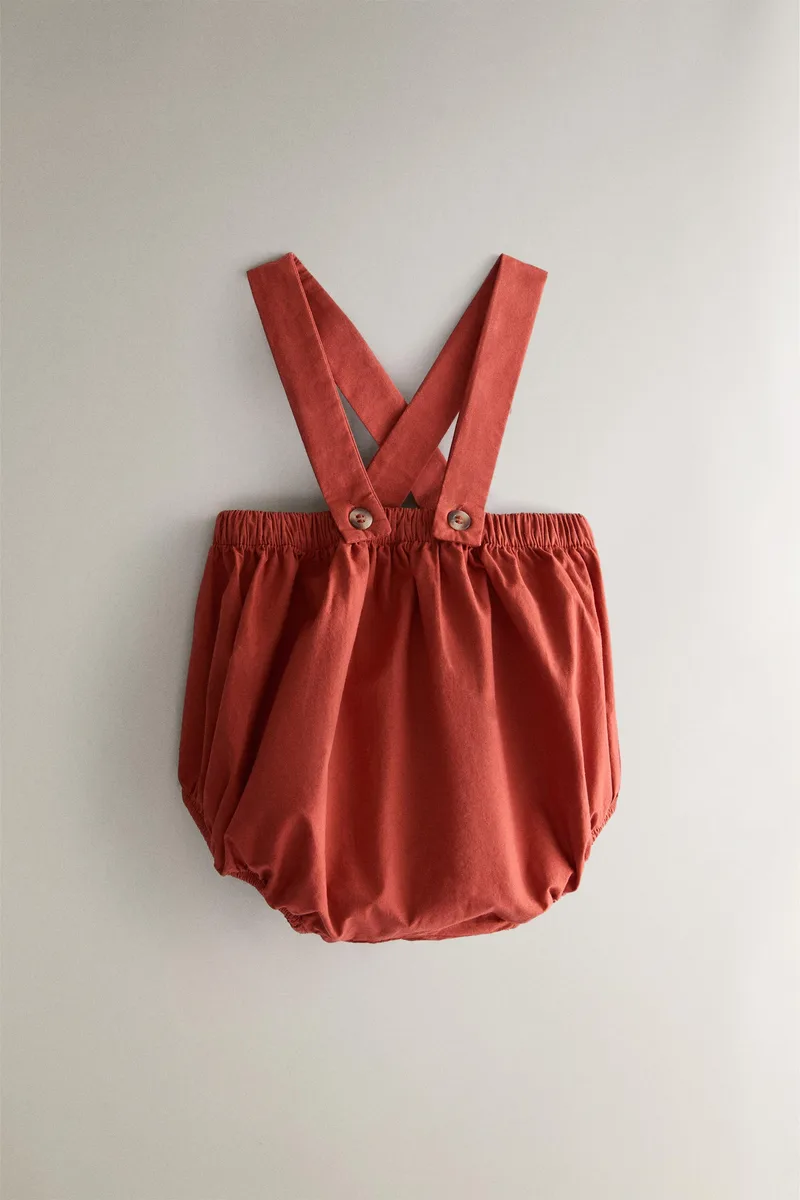 BABY POPLIN DUNGAREES