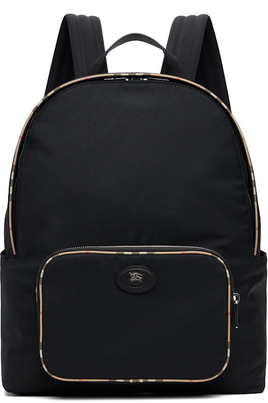 Black Check Trim Backpack
