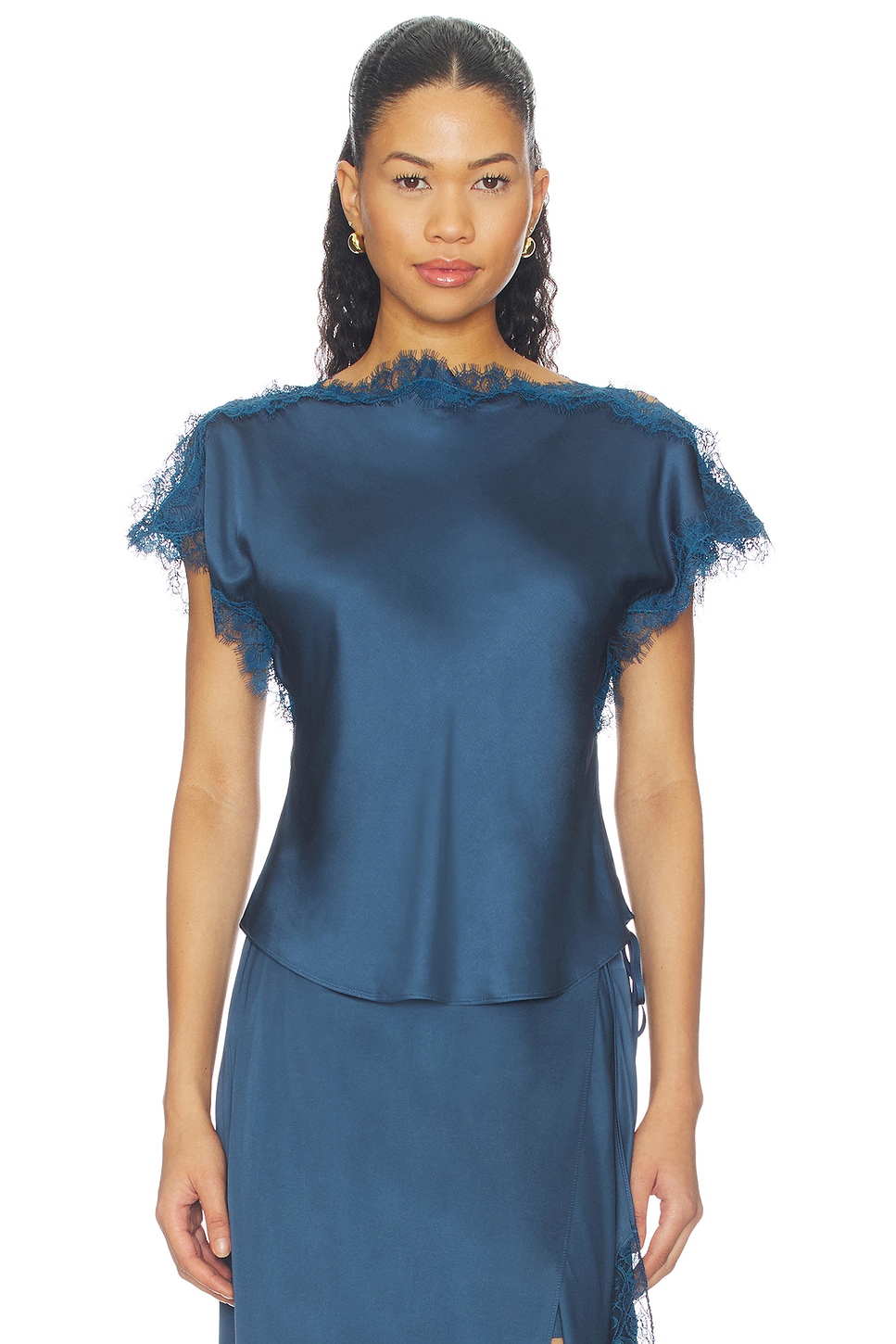 A.L.C. Luna Top in Ash Blue & Ash Blue