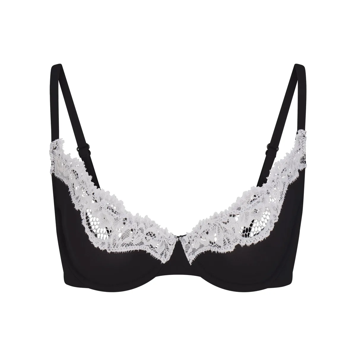 FITS EVERYBODY LACE UNLINED SCOOP BRA | OBSIDIAN CONTRAST