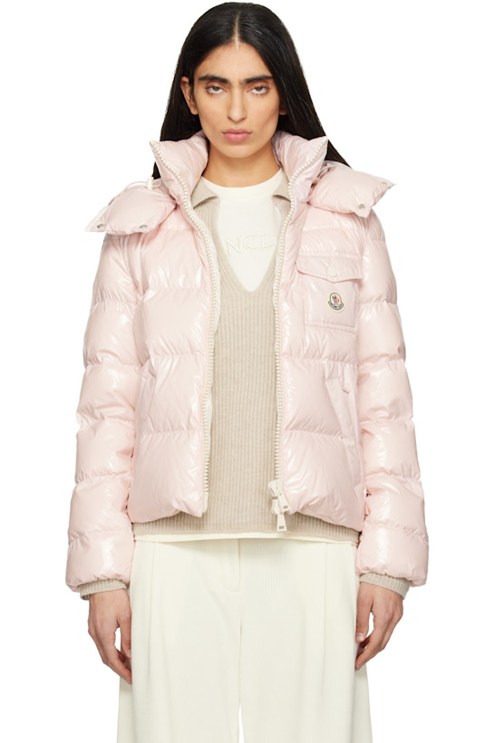 Pink Andro Hooded Short Down Jacket