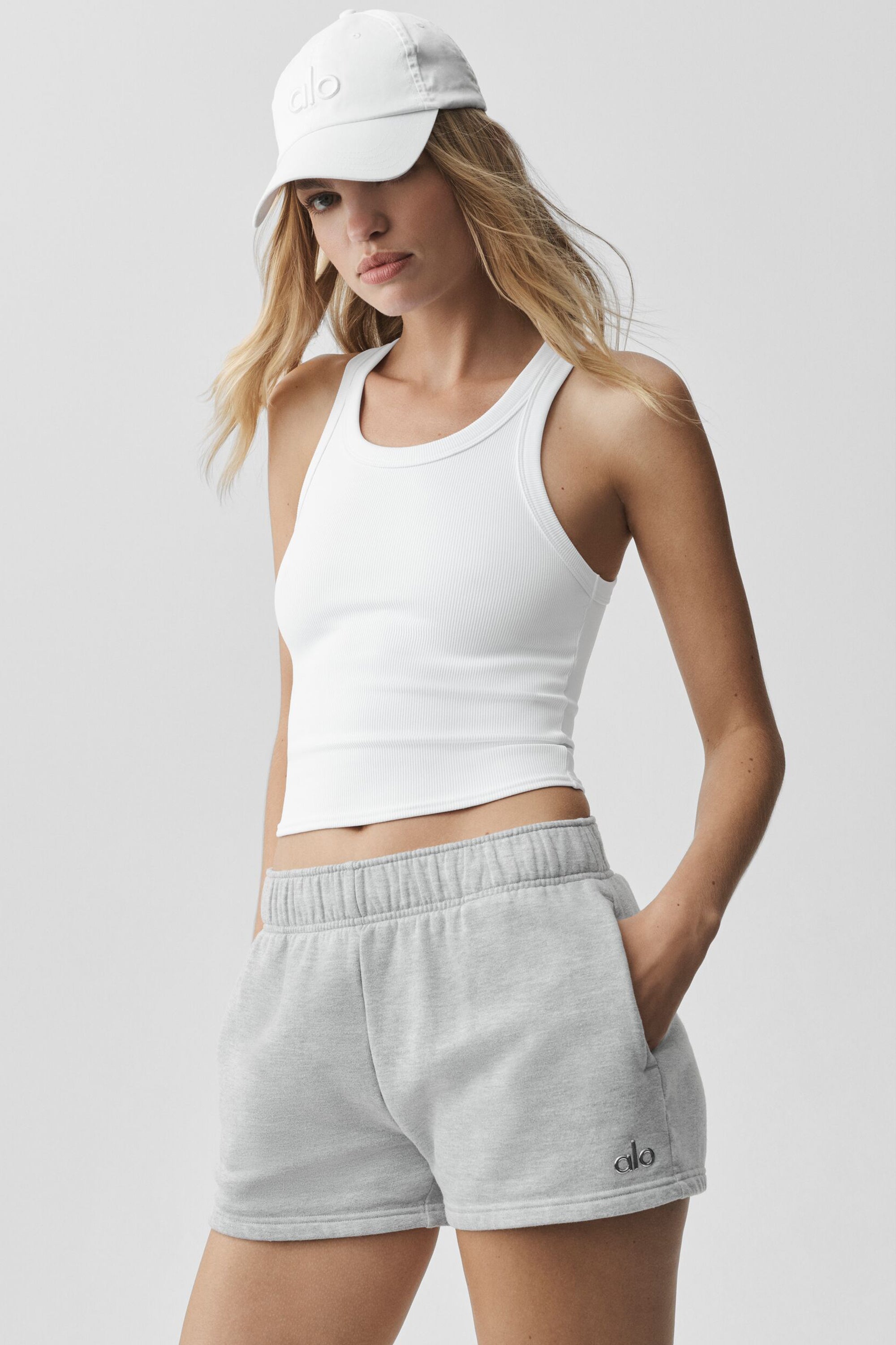 Goddess Ribbed Go-To Tank - White