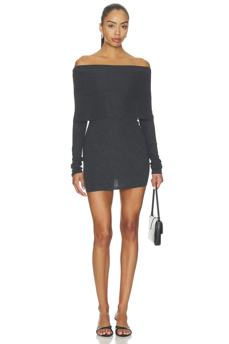 NIA Fairleigh Sweater Dress in Charcoal
