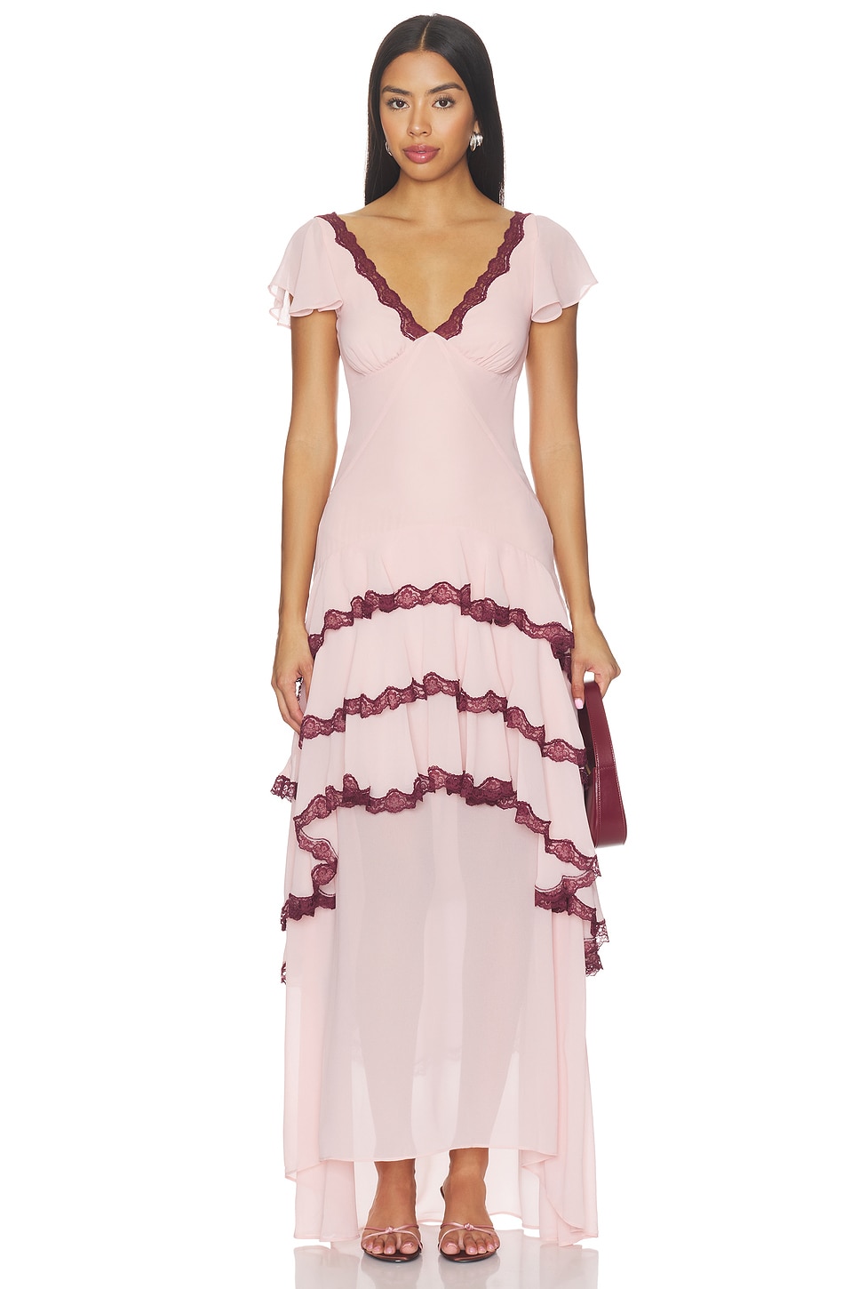 LPA Janelle Maxi Dress in Blush Pink