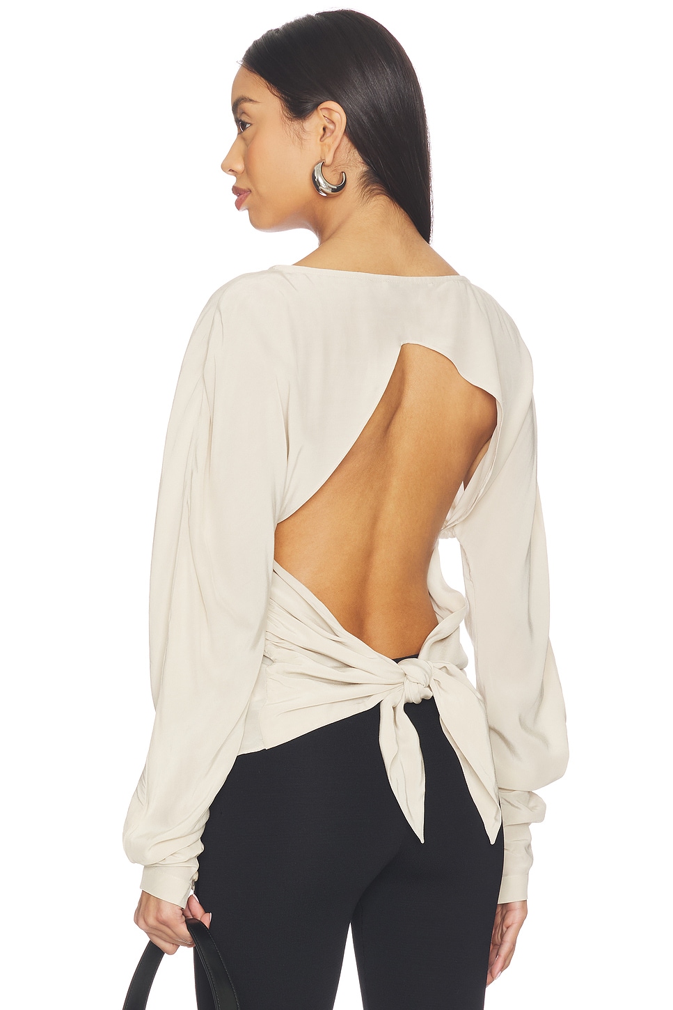 EAVES Amari Open Back Top in Stone