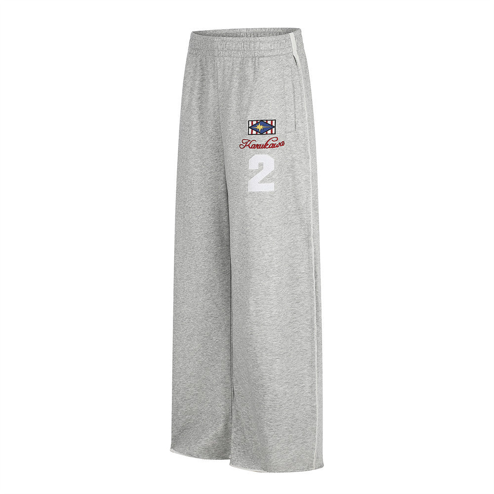 Wide-Leg Sweatpants with Embroidered Number Graphic - Image 9