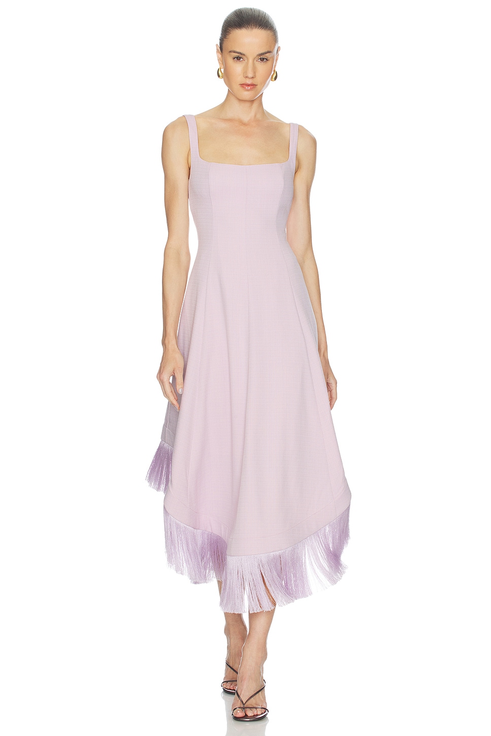 Clea Emine Fringe Hem Dress in Perla