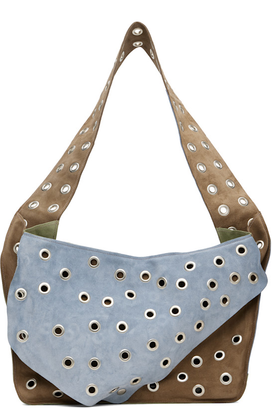 Blue & Brown Record Messenger Bag