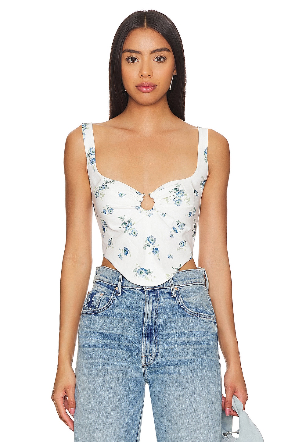 Bardot Cello Bustier in Blue Floral
