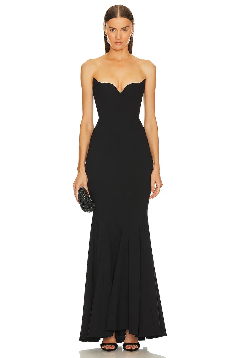 Michael Costello x REVOLVE Billie Gown in Black