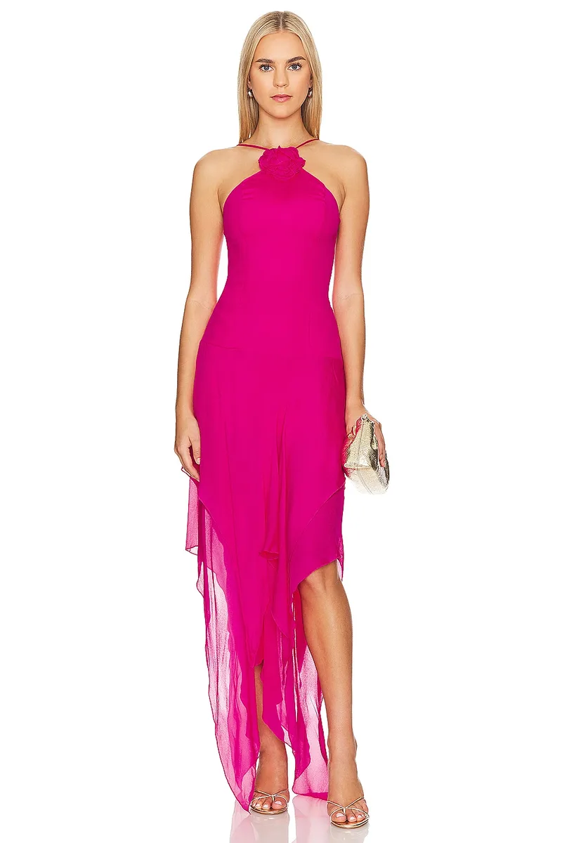Lovers and Friends Shelby Asymmetric Dress in Pink