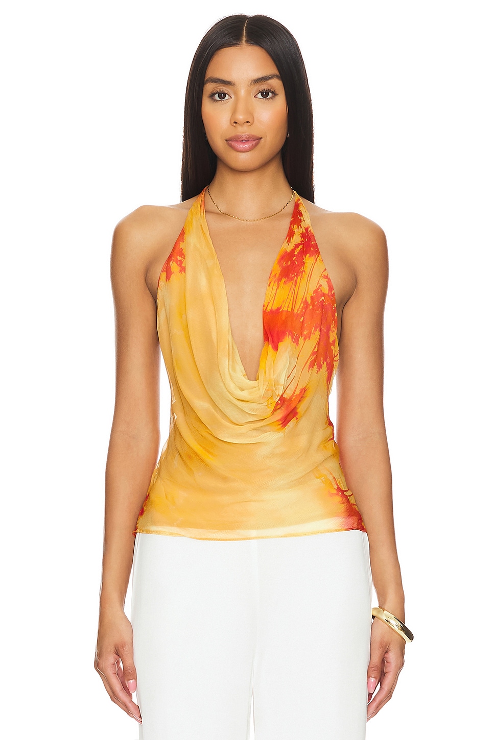 Lovers and Friends Raven Top in Orange Sunset
