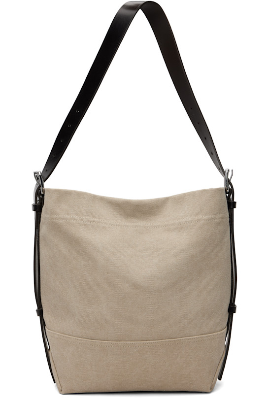 Beige Small Belted Tote