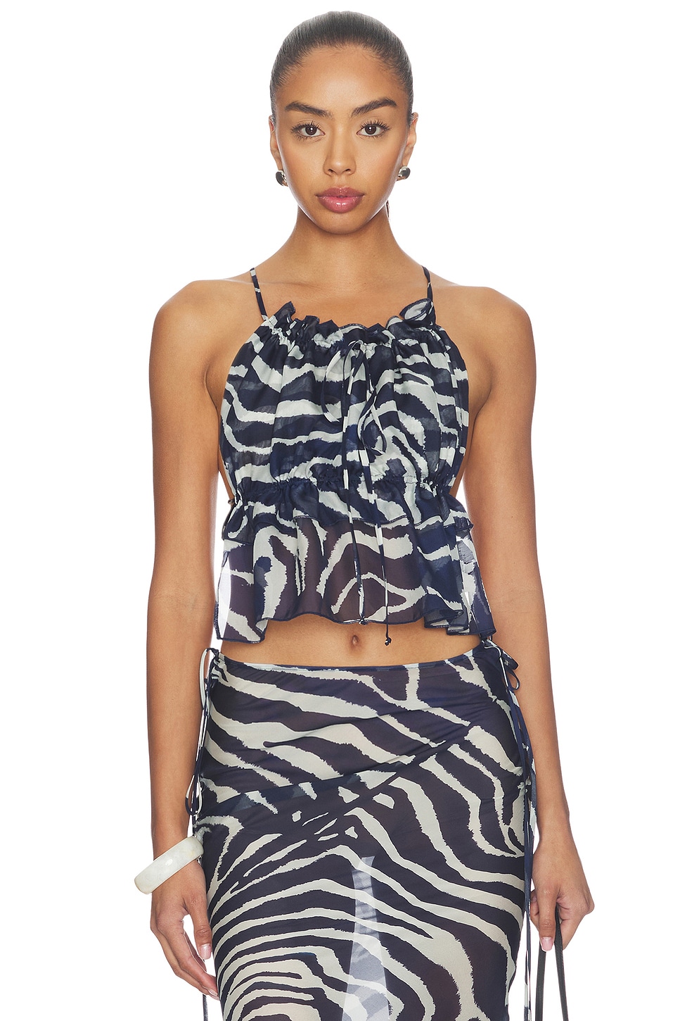 Reina Olga Maronti Top in Blue Zebra