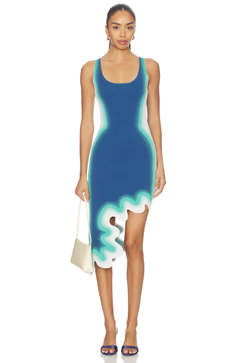 PH5 Aster Reversible Wavy Dress in Navy Turquoise