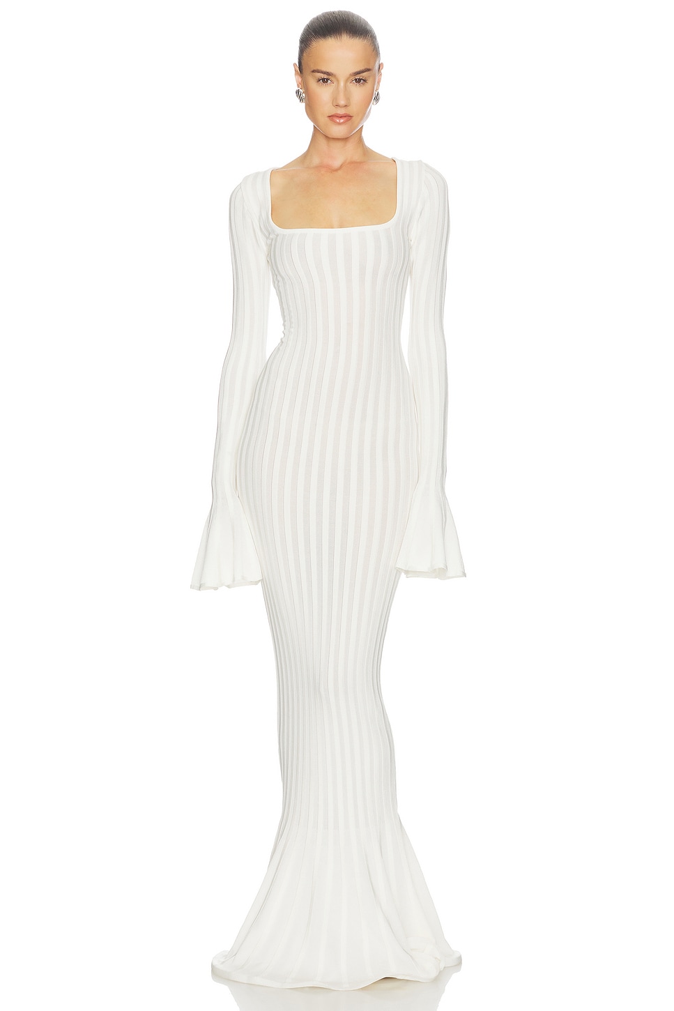 Helsa Tesca Knit Dress in White