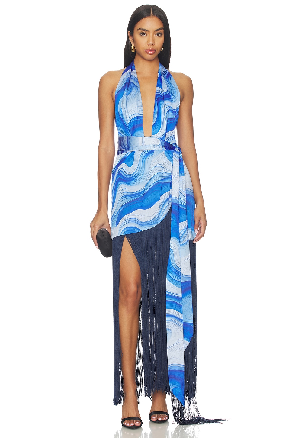 AZULU Sadie Dress in Blue Coral Print