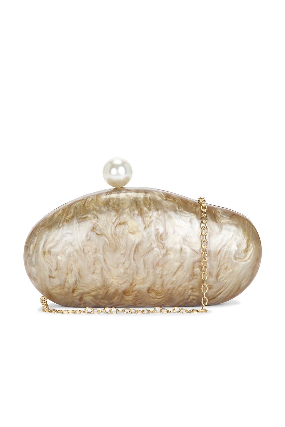 8 Other Reasons BOLSO SOBRE MARBLED ACRYLIC CLUTCH BAG in Gold