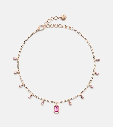 18kt rose gold choker with sapphires