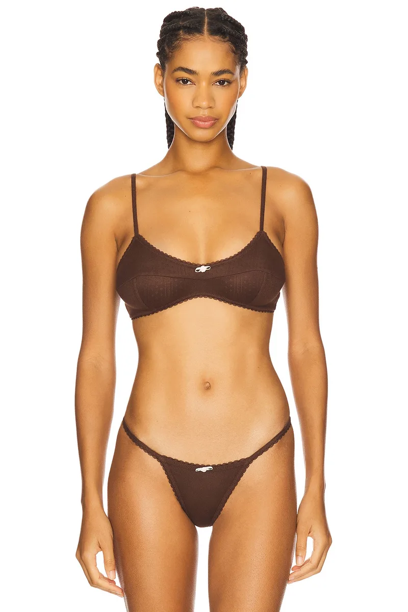 For Love & Lemons Elliana Bralette in Chocolate