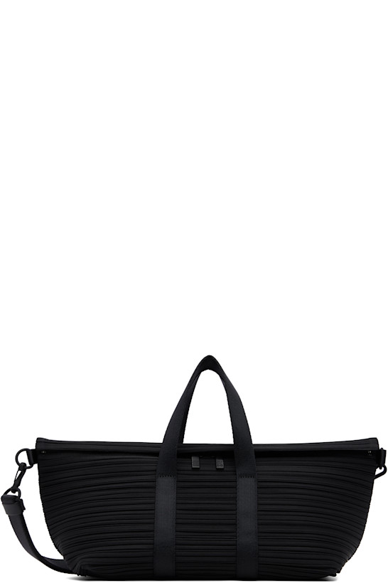 Black Pleats Boston Bag