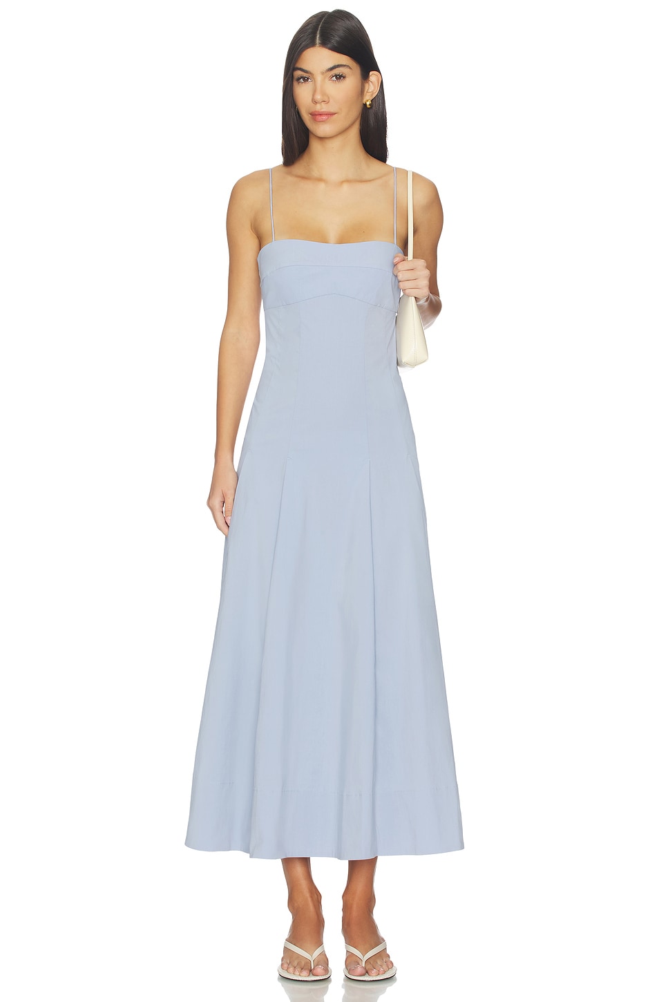 St. Agni Everyday Cotton Pleat Dress in Sky