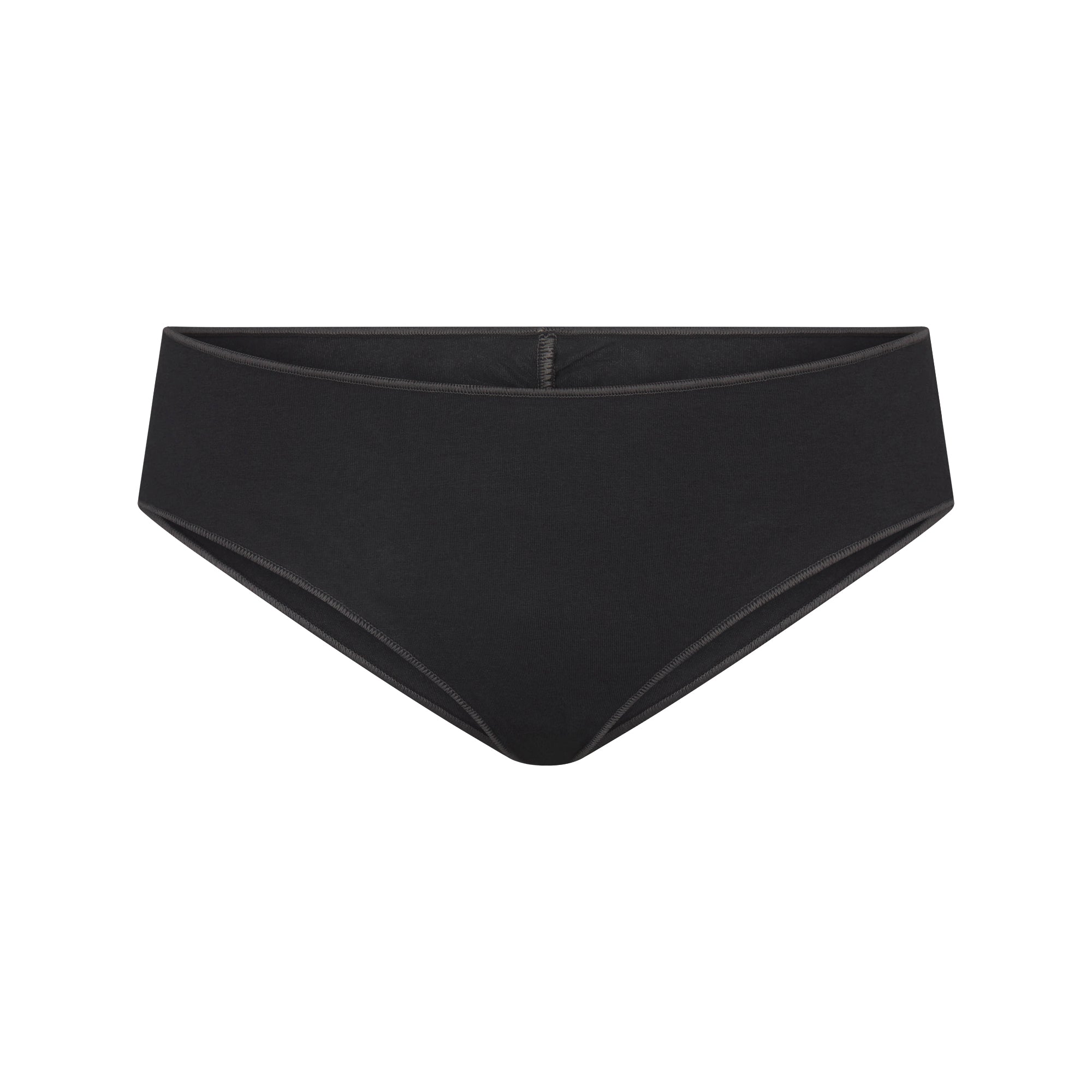 LIGHTWEIGHT COTTON RUCHED BACK HIPSTER | SOOT TONAL