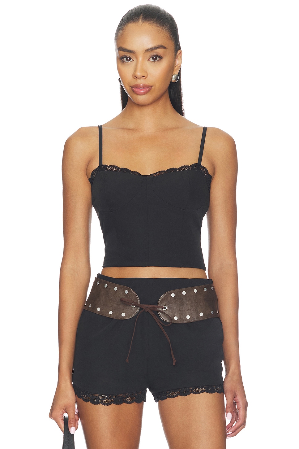 BY.DYLN Onyx Corset Top in Black