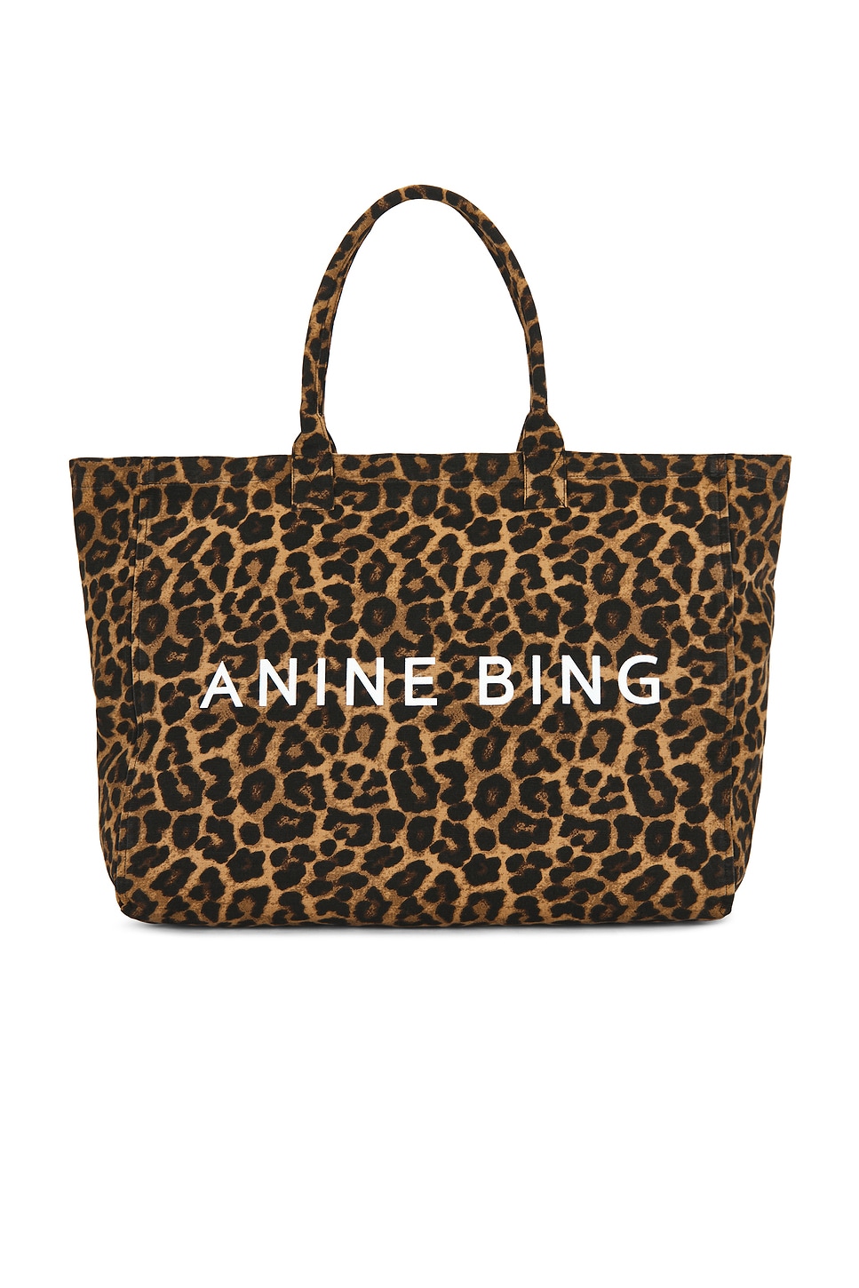 ANINE BING Leo Canvas Tote Bag in Leopard