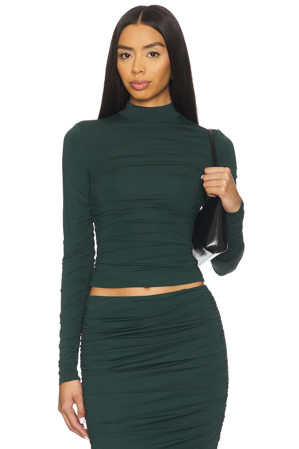 SEROYA Dulcie Ruched Top in Evergreen