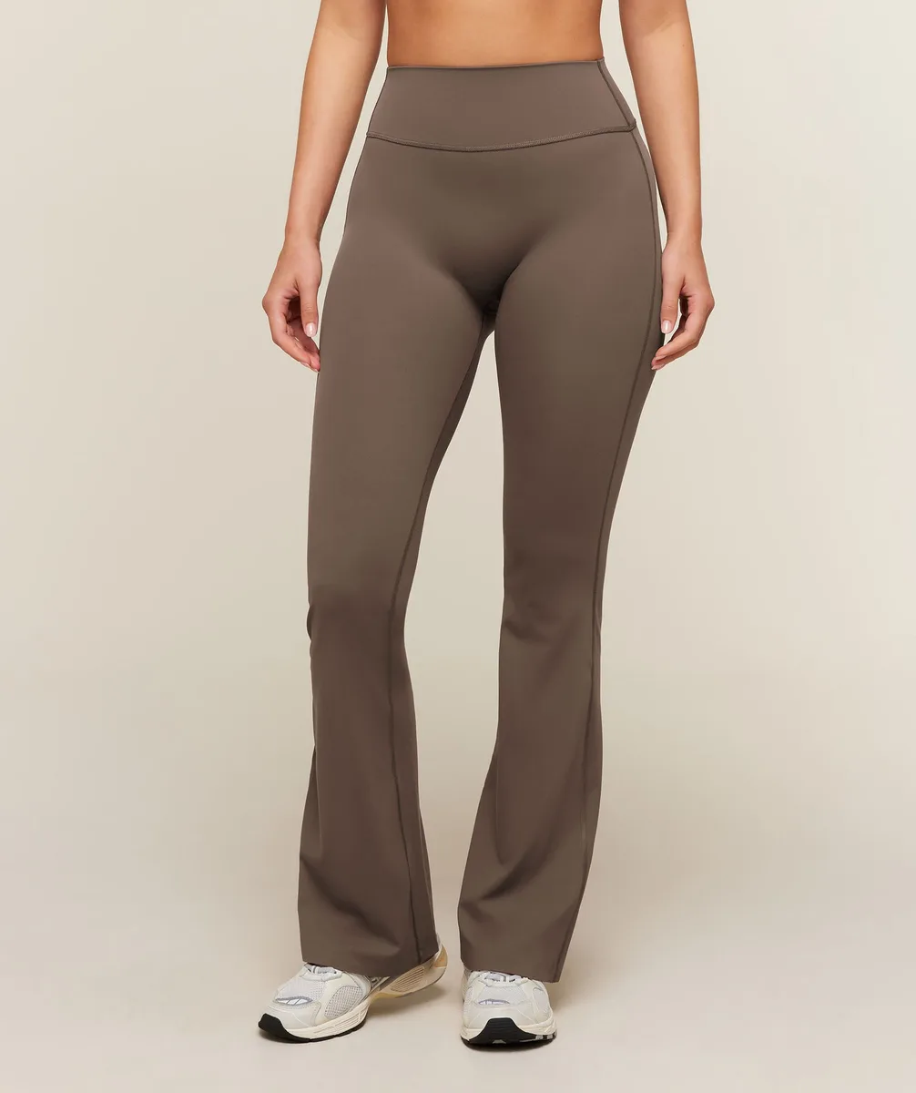 Gymshark Shape Bonded Flared Leggings - Soft Brown