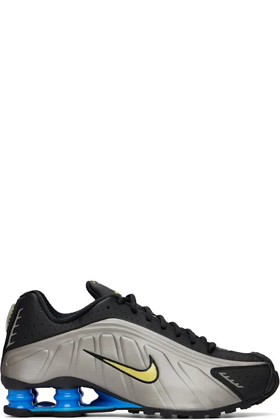 Gray & Black Shox R4 Sneakers