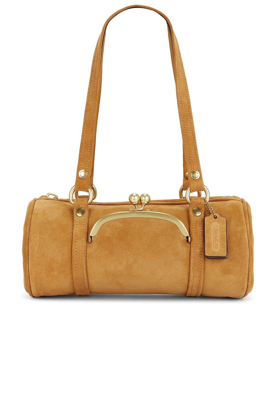 Coach Originals Kisslock Barrel Bag 28 in Caramel