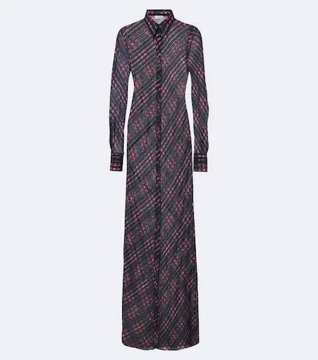 Checked lamé shirt dress