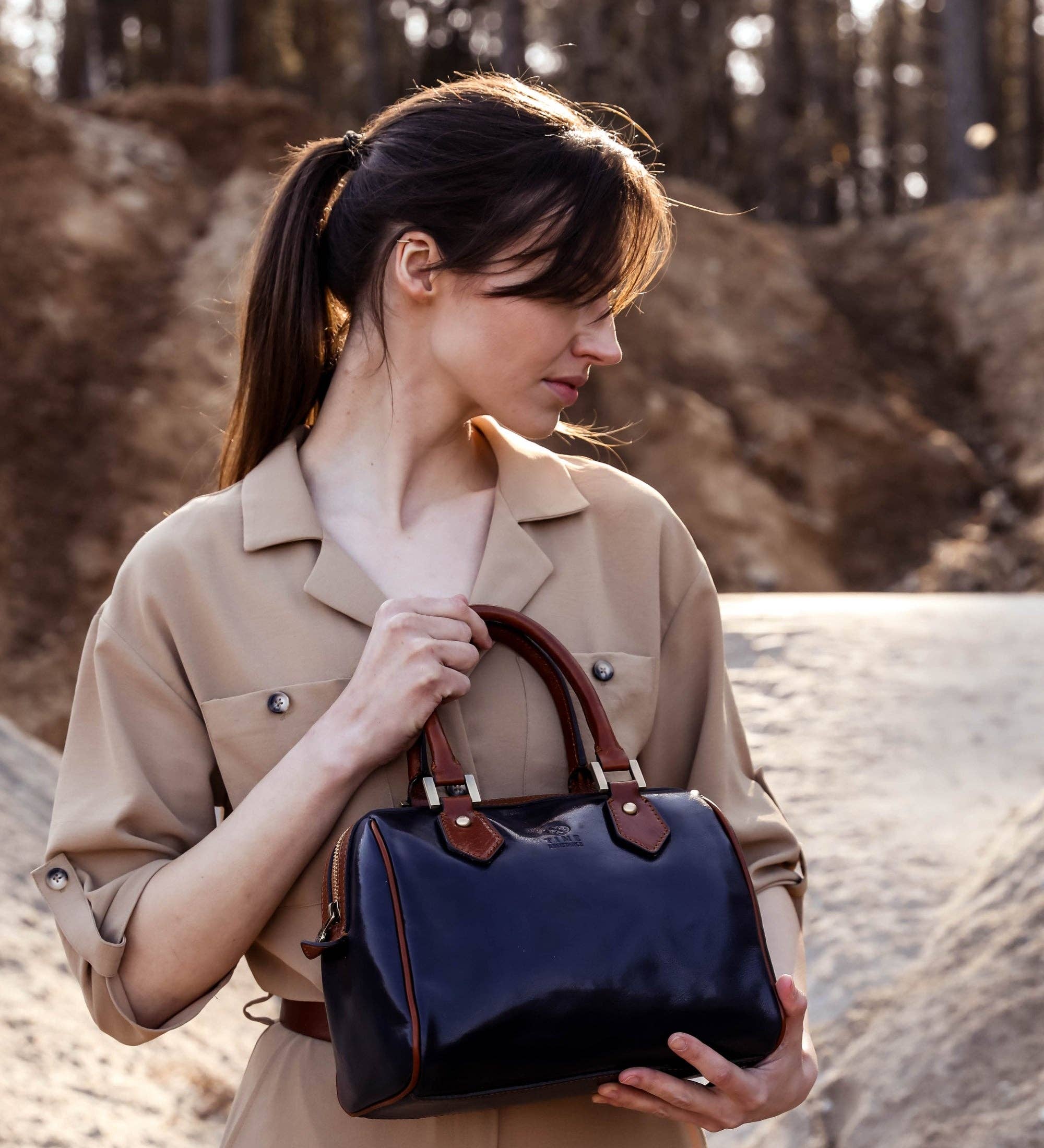 Leather Barrel Bag - Image 4