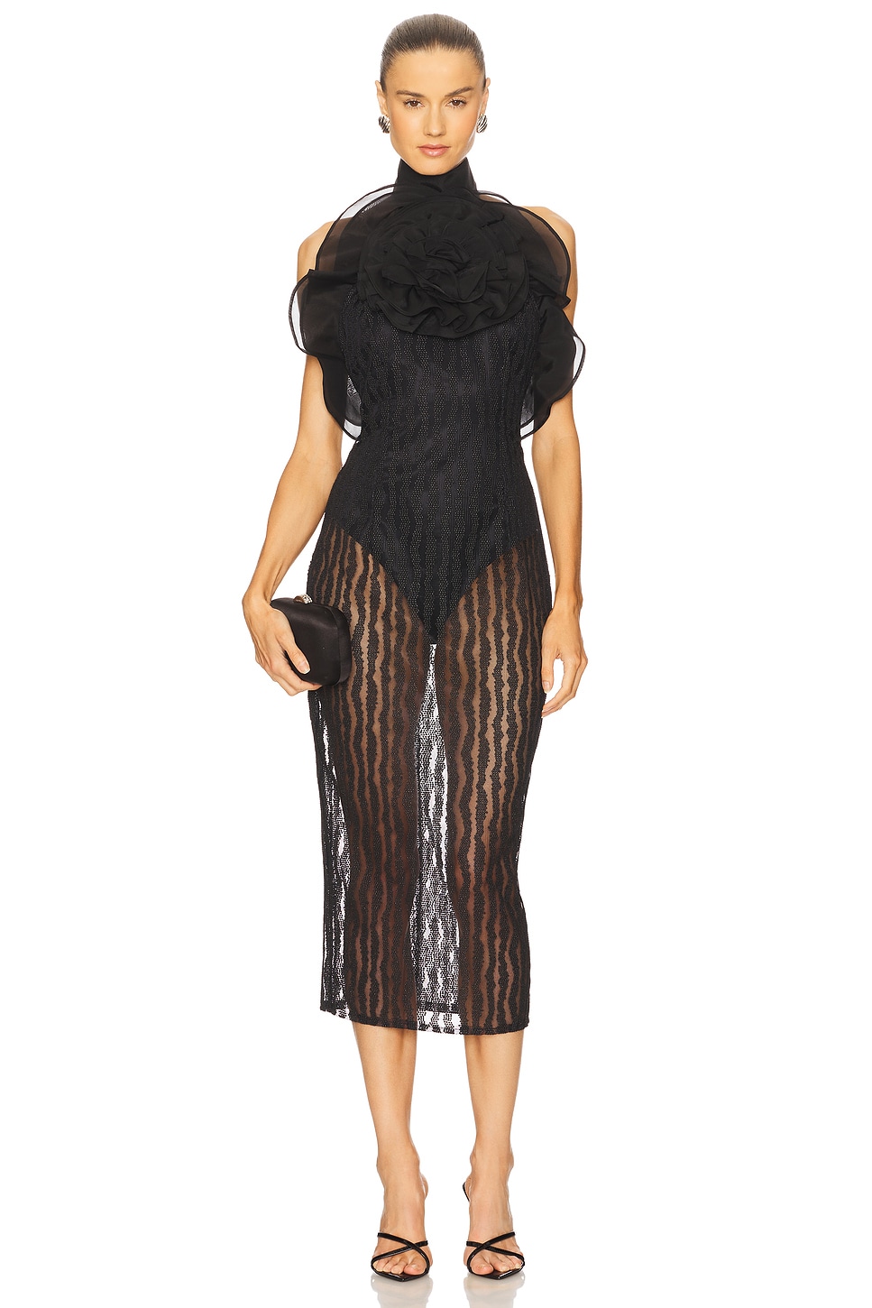 Rebecca Vallance Seraphina Midi Dress in Black