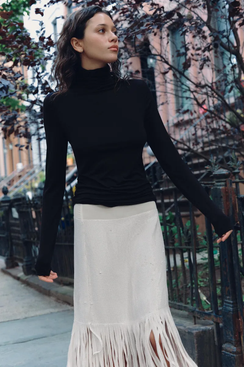 SOLID VISCOSE BLEND T-SHIRT