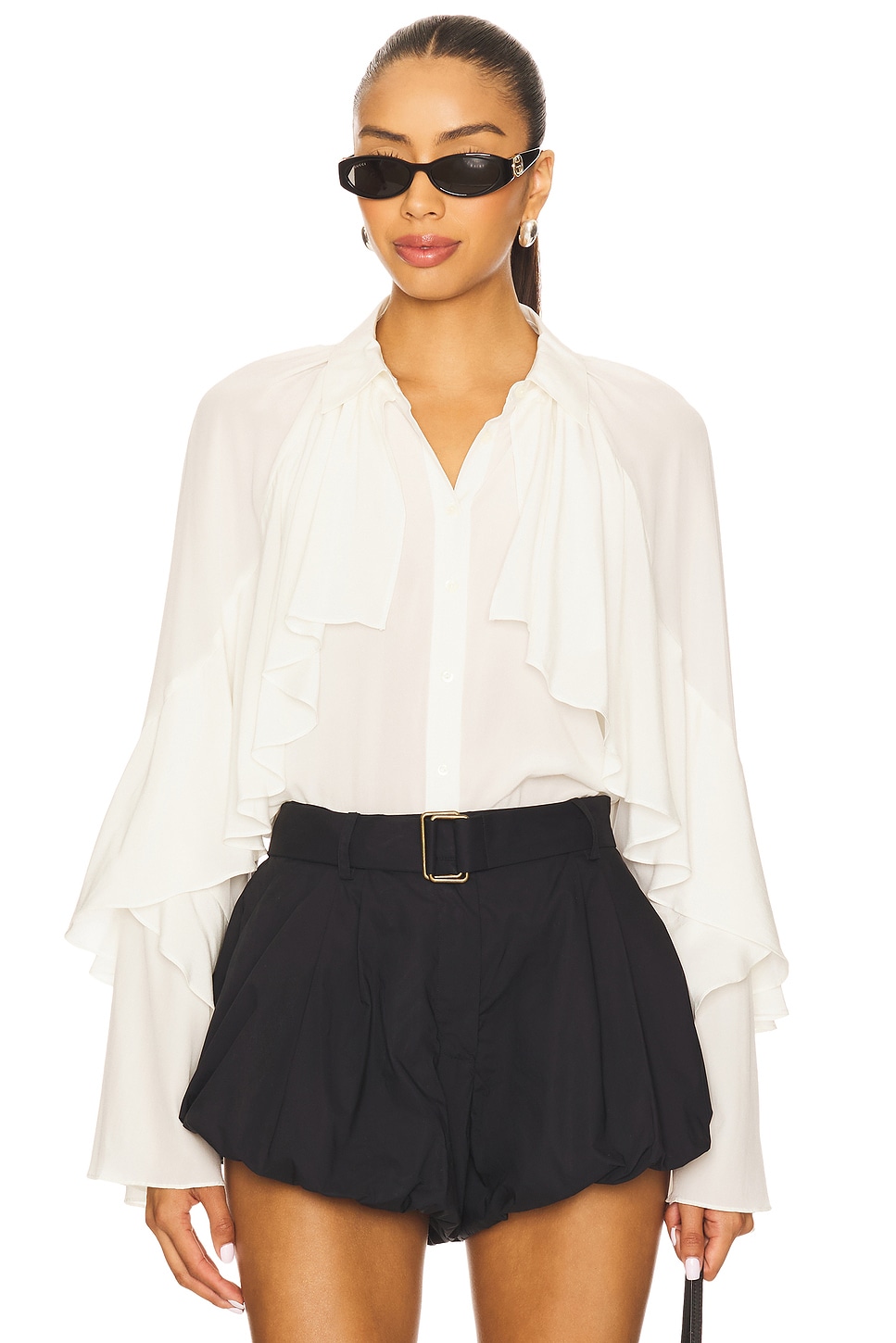 Veronica Beard Demaris Blouse in Dove