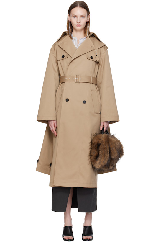 Beige 'The Hooded' Trench Coat