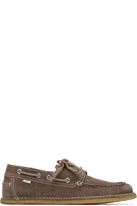 Taupe Suede Boat Shoes