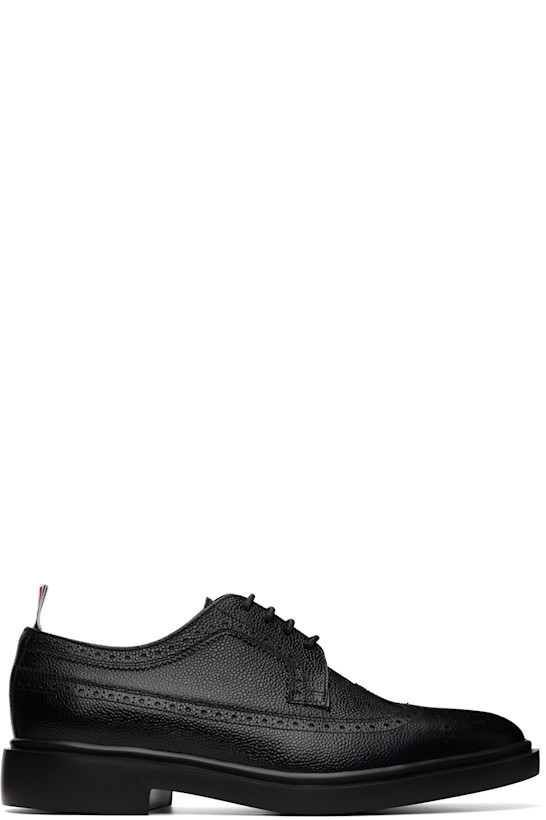 Black Pebble Grain Longwing Brogues