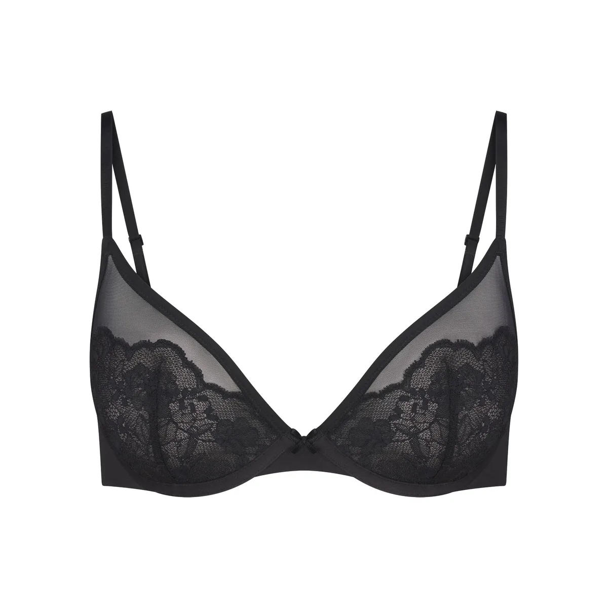 SKIMS LACE UNLINED DEMI BRA | ONYX
