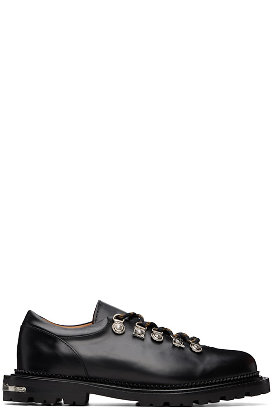 Black Hard Leather Derbys