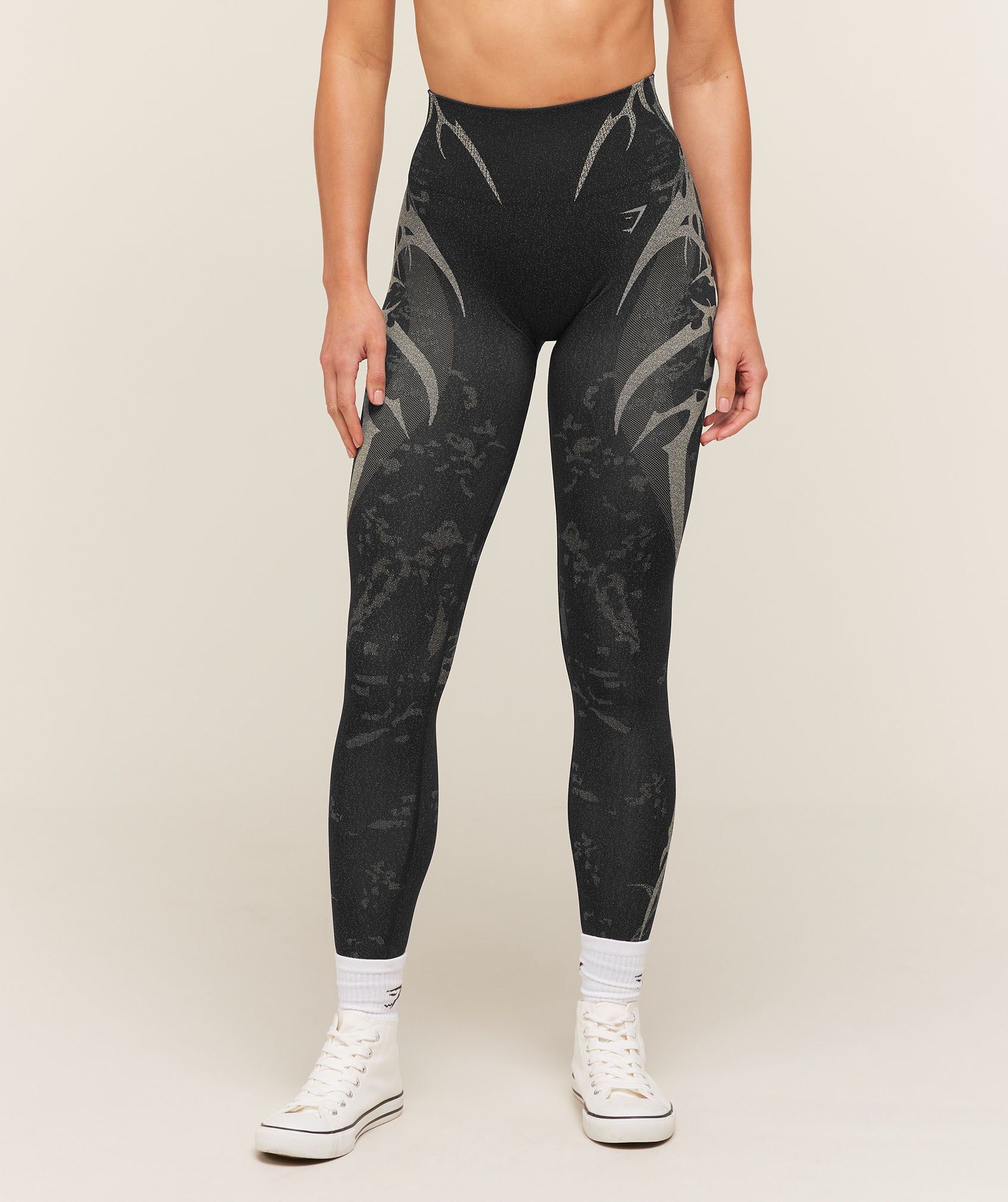 Gymshark Storm Seamless Leggings - Black/Tinted White