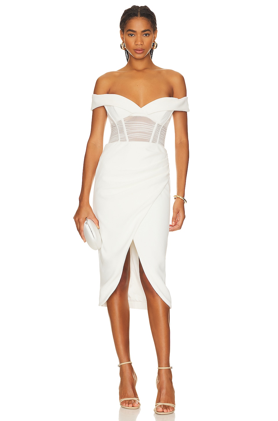 Bardot Novacane Midi Dress in Orchid White