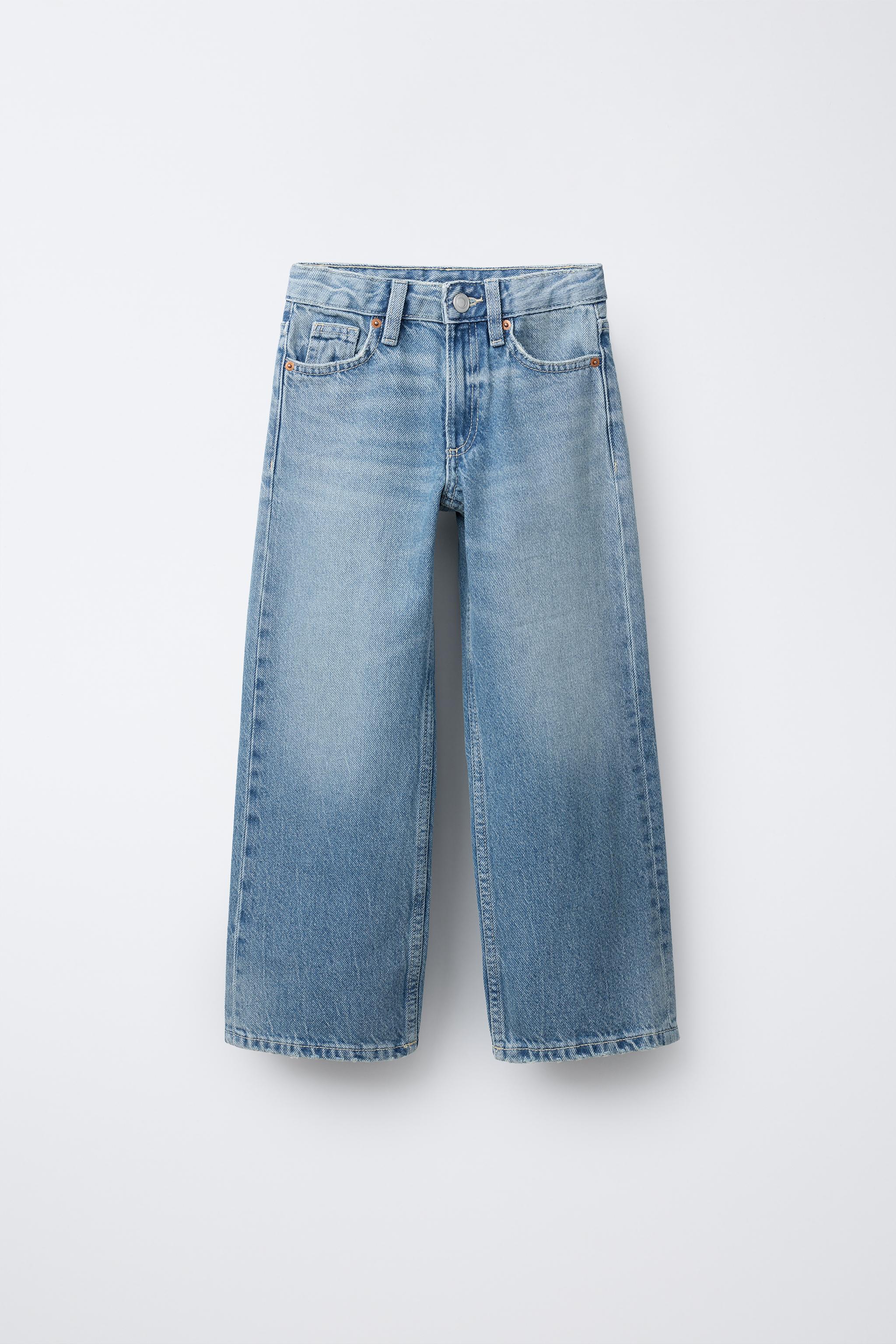 WASHED EFFECT WIDE LEG JEANS